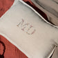 100% LINEN FLORAL INITIAL PILLOW