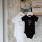 FLORAL INITIAL INFANT ONE PIECE