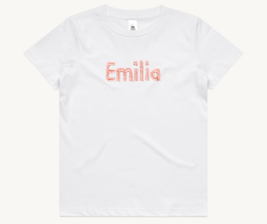 CUSTOM FLUFFY NAME KIDS TEE