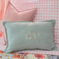 100% LINEN FLORAL INITIAL PILLOW