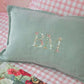 100% LINEN FLORAL INITIAL PILLOW